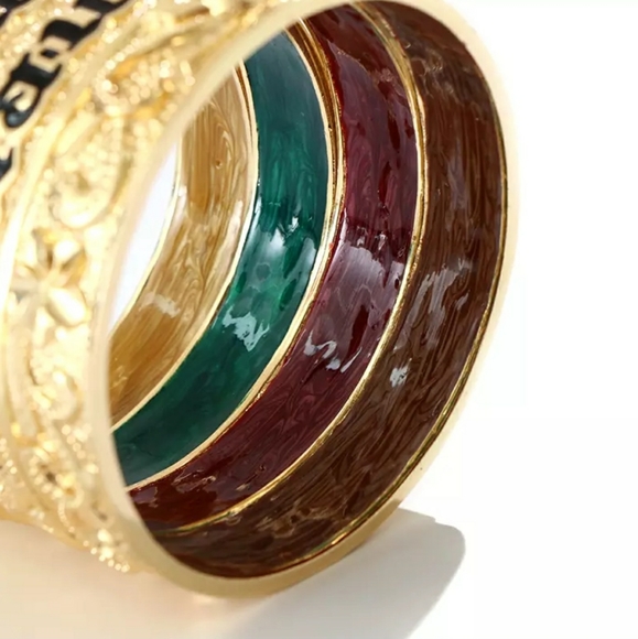 Hawaiian gold plated bangles - Picture 2 of 5